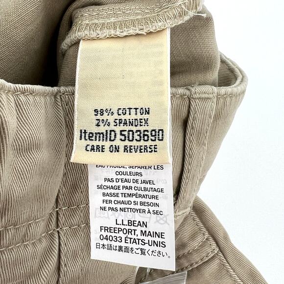 L.L. Bean Cotton Spandex Cropped Khaki Tan Pants Size 16 NWT - Picture 8 of 10